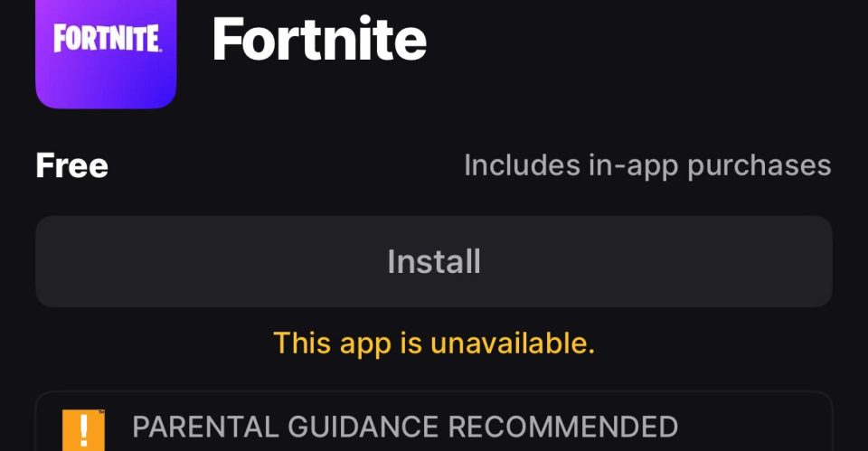 apple-blocks-fortnite’s-app-store-return-as-downloads-fail-in-europe